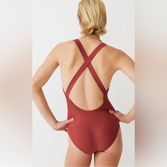J. Crew - DD V-neck cross-back one-piece swimsuit (NWT) - Picture 3 of 3